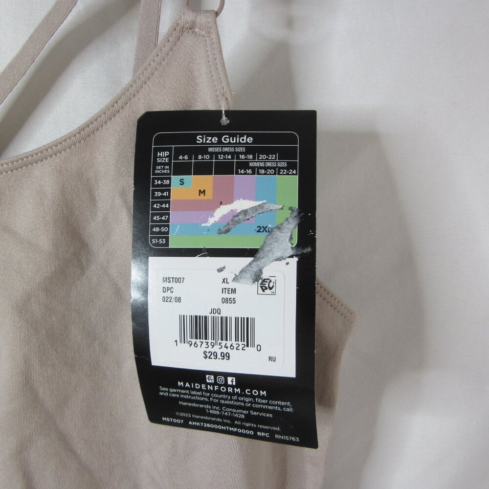 Maidenform Shapewear Body Suit Seamless Smoothing Romper Nude Size XL NWT - Picture 6 of 8